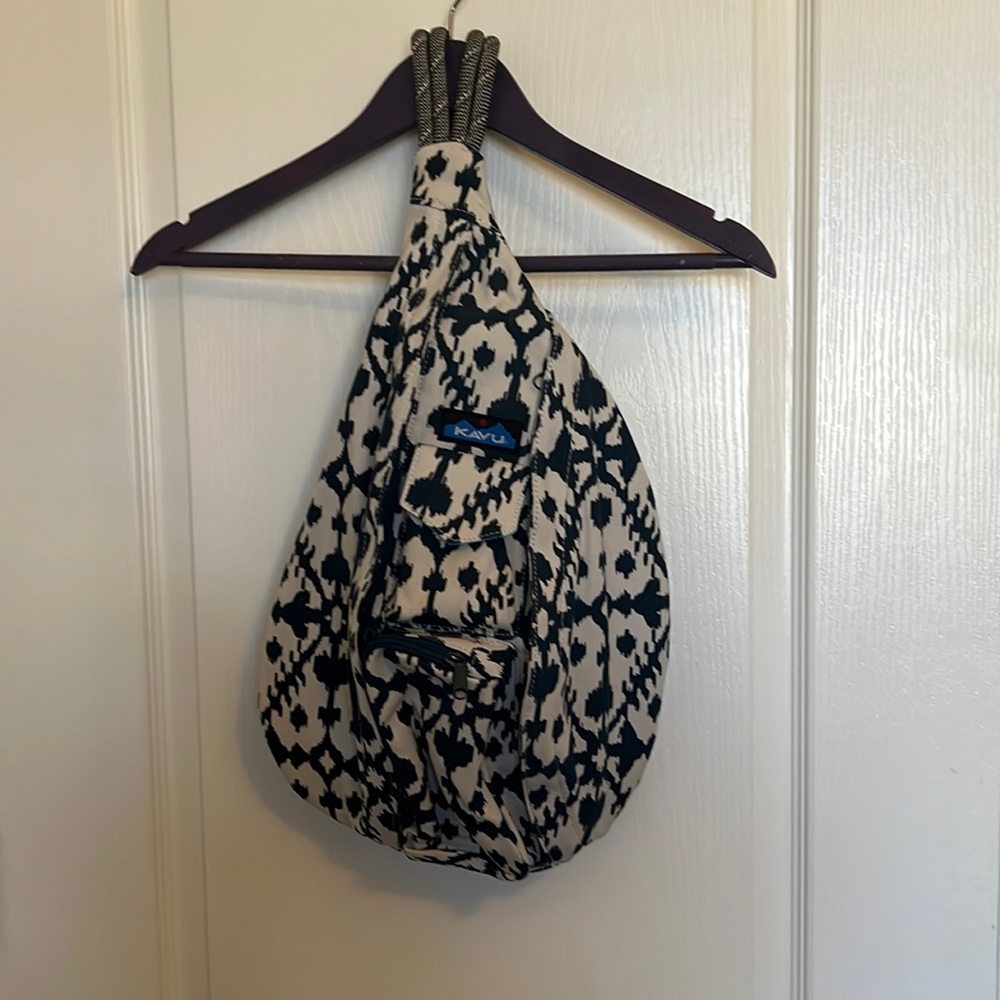New Kavu Rope Bag Retired Print Blue Blot Backpack